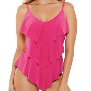 Magicsuit Pink Layered Swim Top